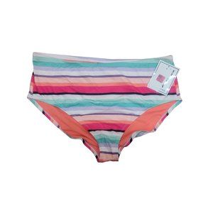 Womens Highwaist Swimsuit Bottoms California Sunshine Striped Size 2X